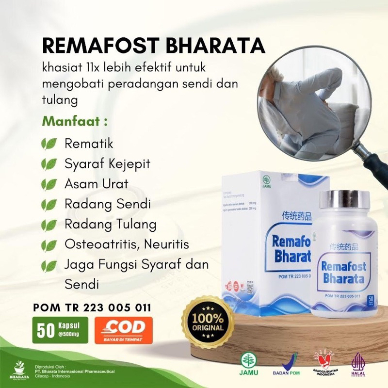 Remafost Bharata_Mengobati Asam Urat_Saraf Kejepit_Nyeri Sendi_Pengapuran Tulang