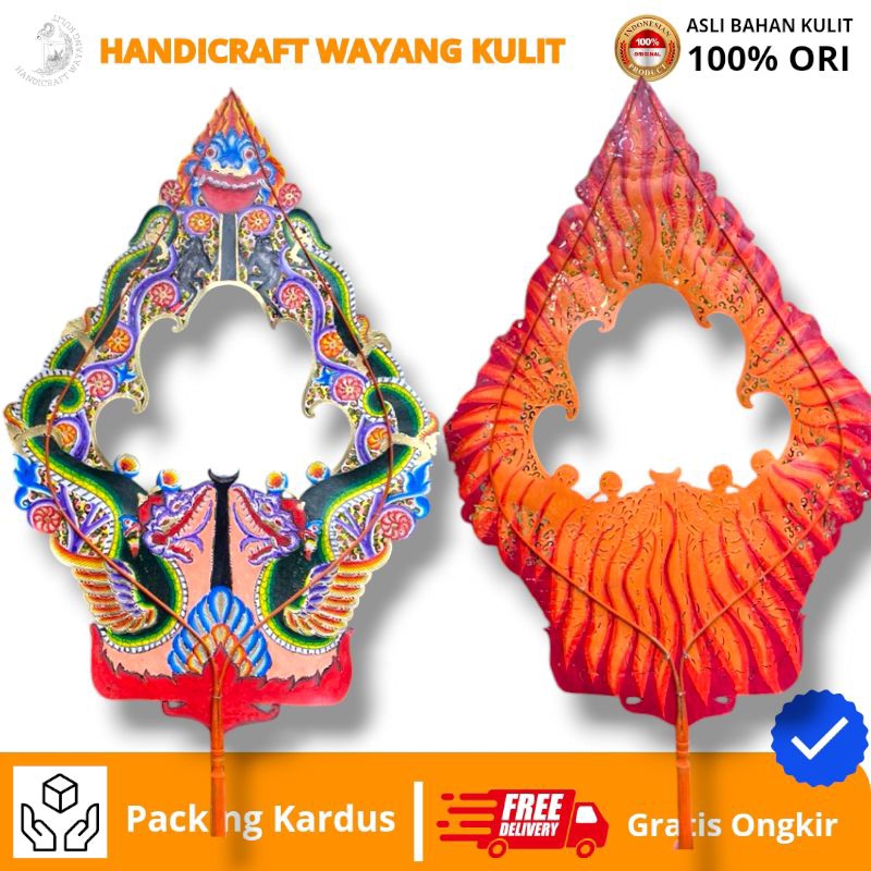 Wayang Kulit sapi Asli GUNUNGAN BOLONG KAYON Halus Ukuran 65cm Standar Dalang