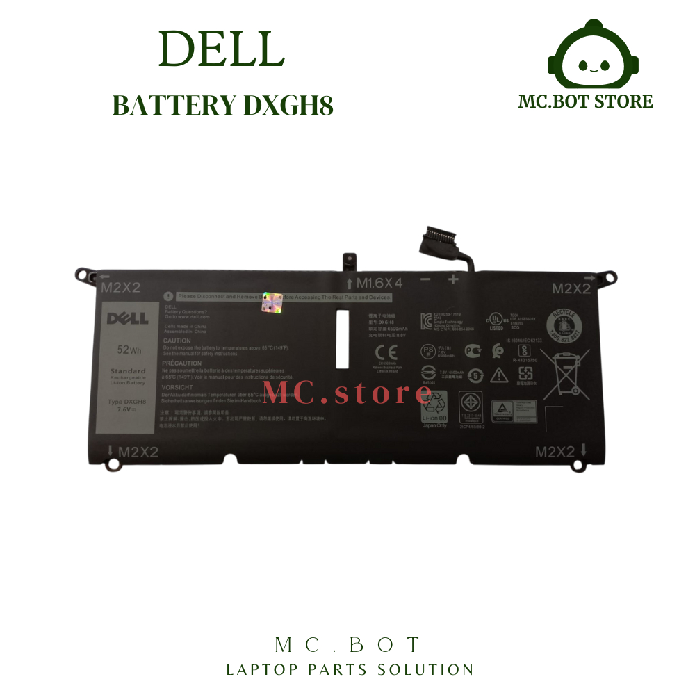 Baterai Dell Original XPS 13 9370 9380 7390 3301 DXGH8