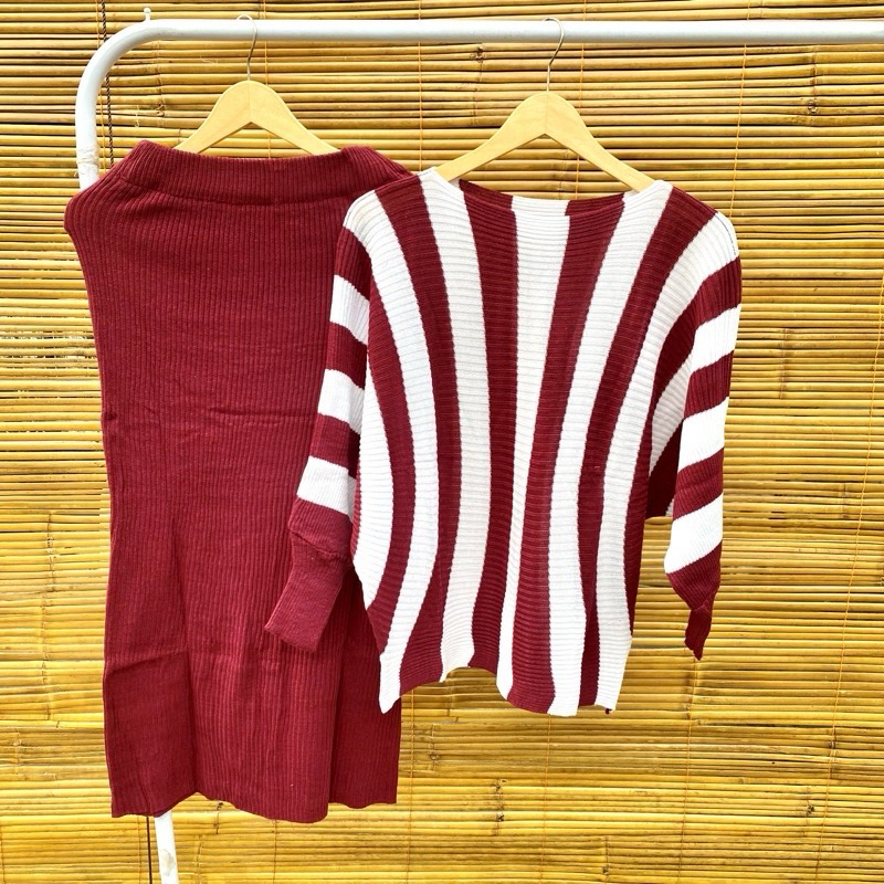 ONE SET RAJUT / SETELAN RAJUT WANITA / ROK SPAN / RAJUT PREMIUM