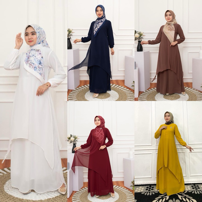 DRESS MUSLIMAH MALAYSIA / DRESS KURUNG MALAYSIA RUNCING BELAH PREMIUM