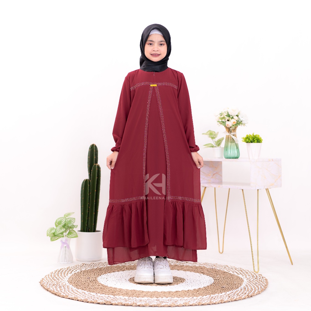 Fateena kids gamis anak usia 5-15 tahun / gamis anak terlaris / gamis anak terbaru / gamis ceruty an