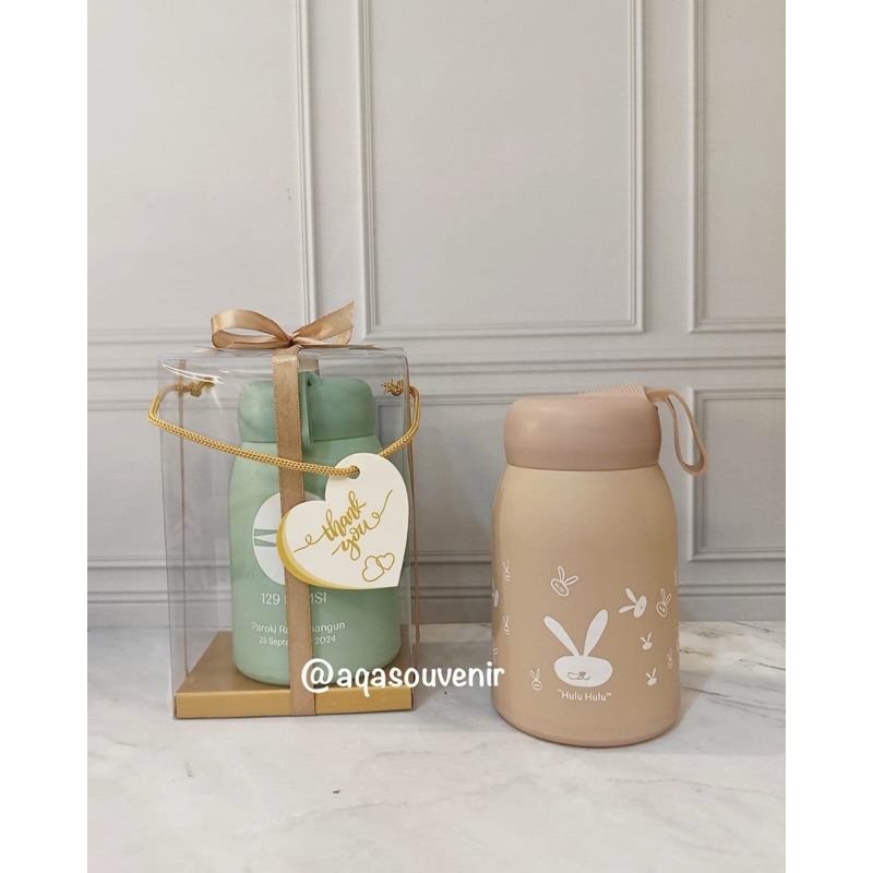 SOUVENIR TUMBLER NOLA KEMASAN MIKA / SOUVENIR BOTOL KELINCI / SOUVENIR PERNIKAHAN / SOUVENIR WEDDING