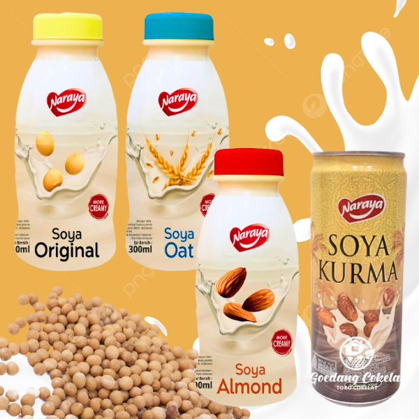 

Naraya Susu Soya Minuman Susu Kacang Kedelai Soya Creamy Almond Oat Kurma Botol 300ml