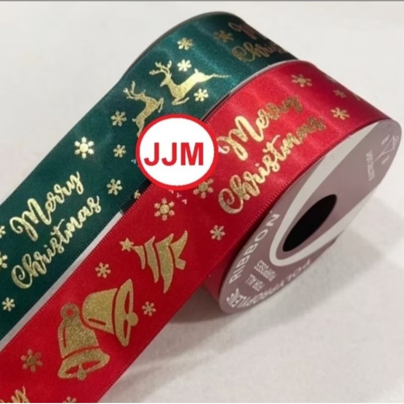 

Pita Kado Pita Satin Motif Natal 1,5 inch 4 cm Per Roll 10 Yard - Christmas Ribbon 1,5inch 4cm
