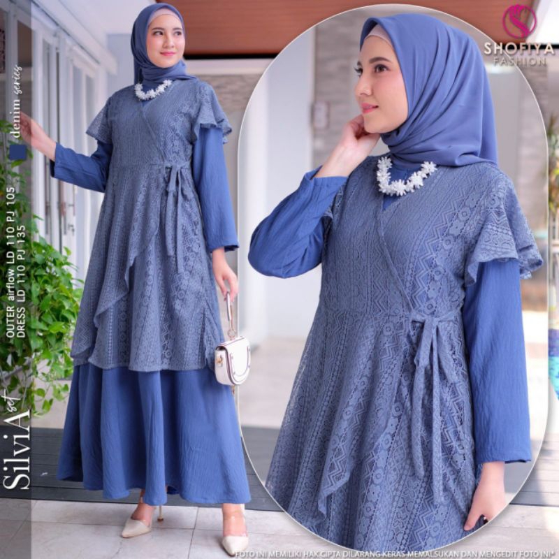 SILVIA SET/BAJU MUSLIM/DRESS/BAJU GAMIS EANITA DRWASA/BAJU BEUKAT /DRESS