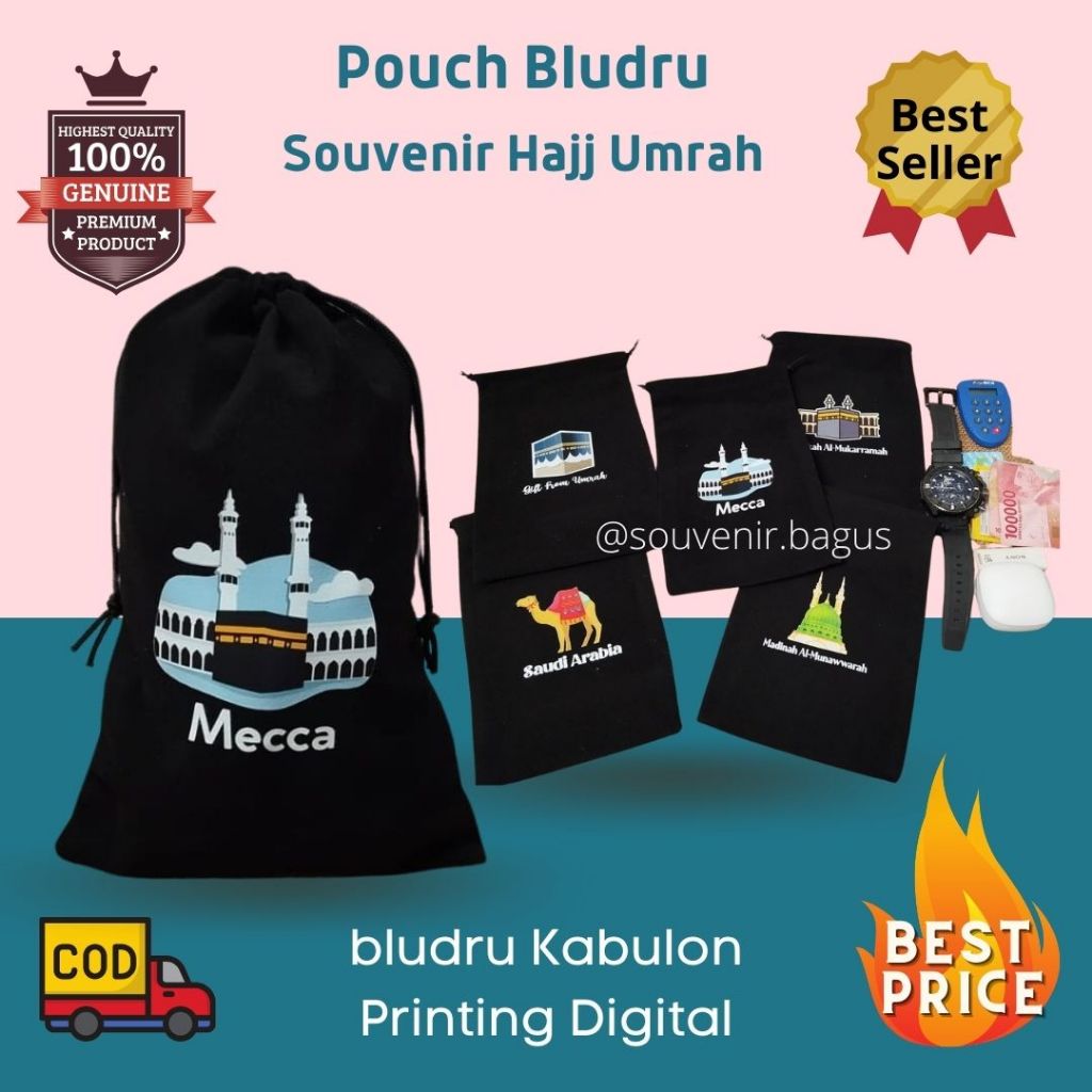 

Pouch Haji Umroh Bludru Dompet Hajj Umrah Oleh Oleh Mecca Medina Kakbah Mekah Madinah Jakarta