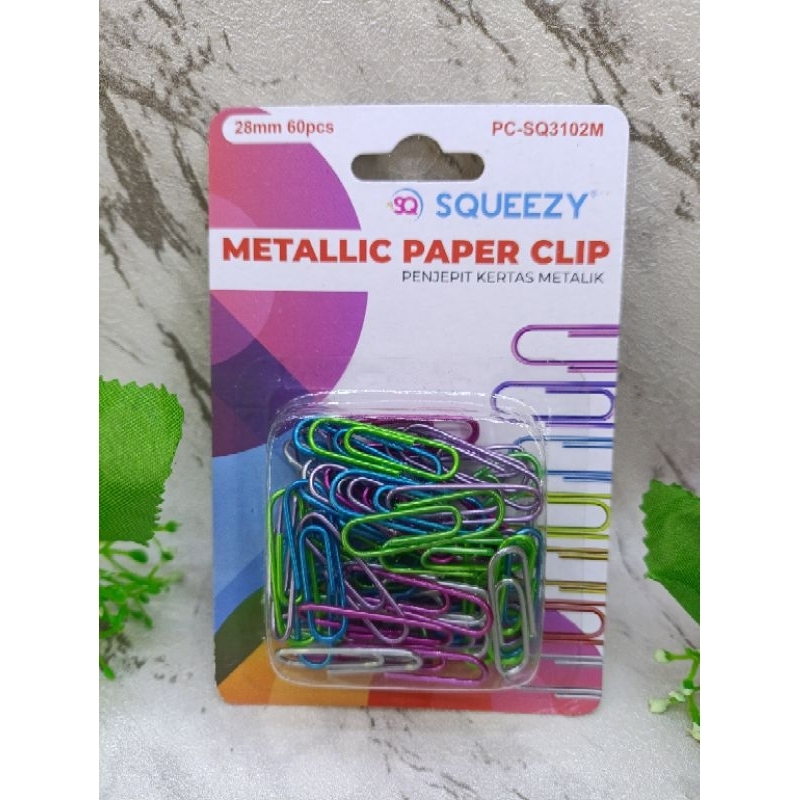 

METALLIC PAPER CLIP/ PENJEPIT KERTAS/ PAPER CLIP SQUEEZY