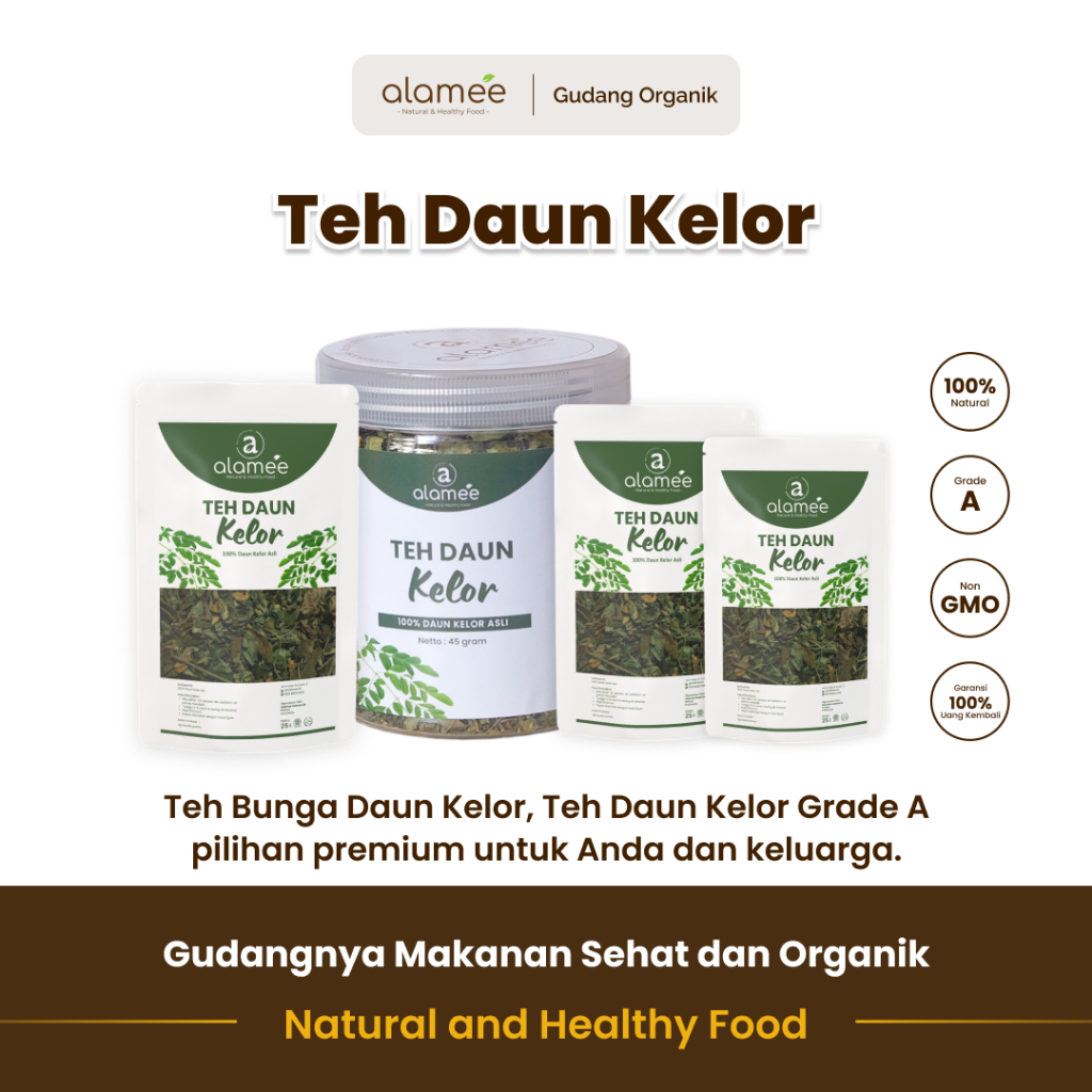 

alamee teh bunga daun kelor menyegarkan dengan daun segar rasa unik dan alami menyehatkan alami