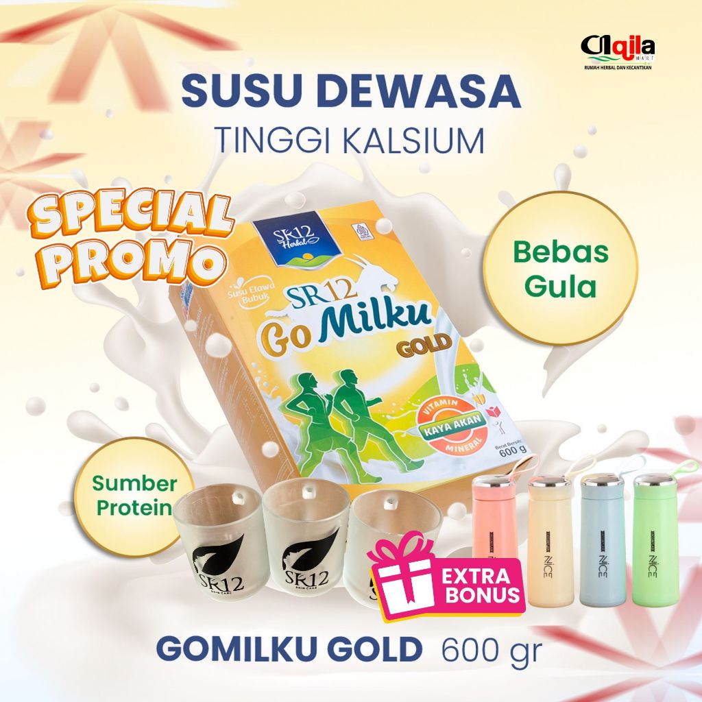 

Gomilku Gold SR12 600gr Bonus hadiah cantik go milku halal bpom