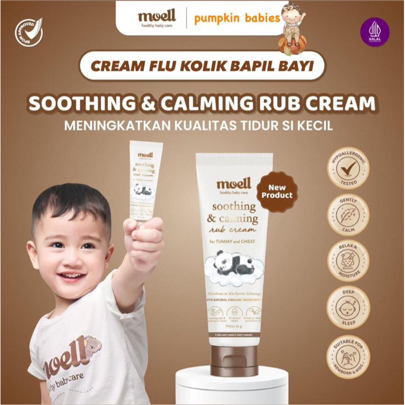 MOELL Soothing & Calming Rub Cream With Red Ginger Gentle Calm, Soothe, Relax & Moisture Skincare Ba