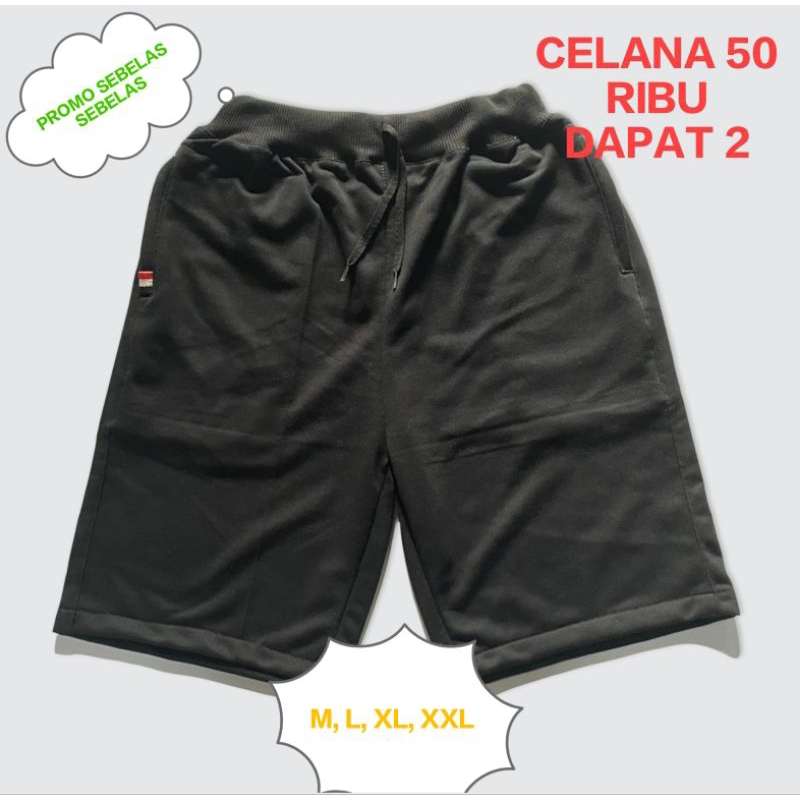 celana pendek pria 50 ribu dapat 2
