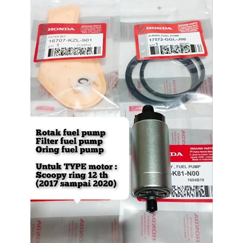 ROTAK FUEL PUMP K81+FILTER FUEL KZL+ORING GGC SCOOPY LED DONAT (2017-2020) BEAT STREET ECO (2016-201