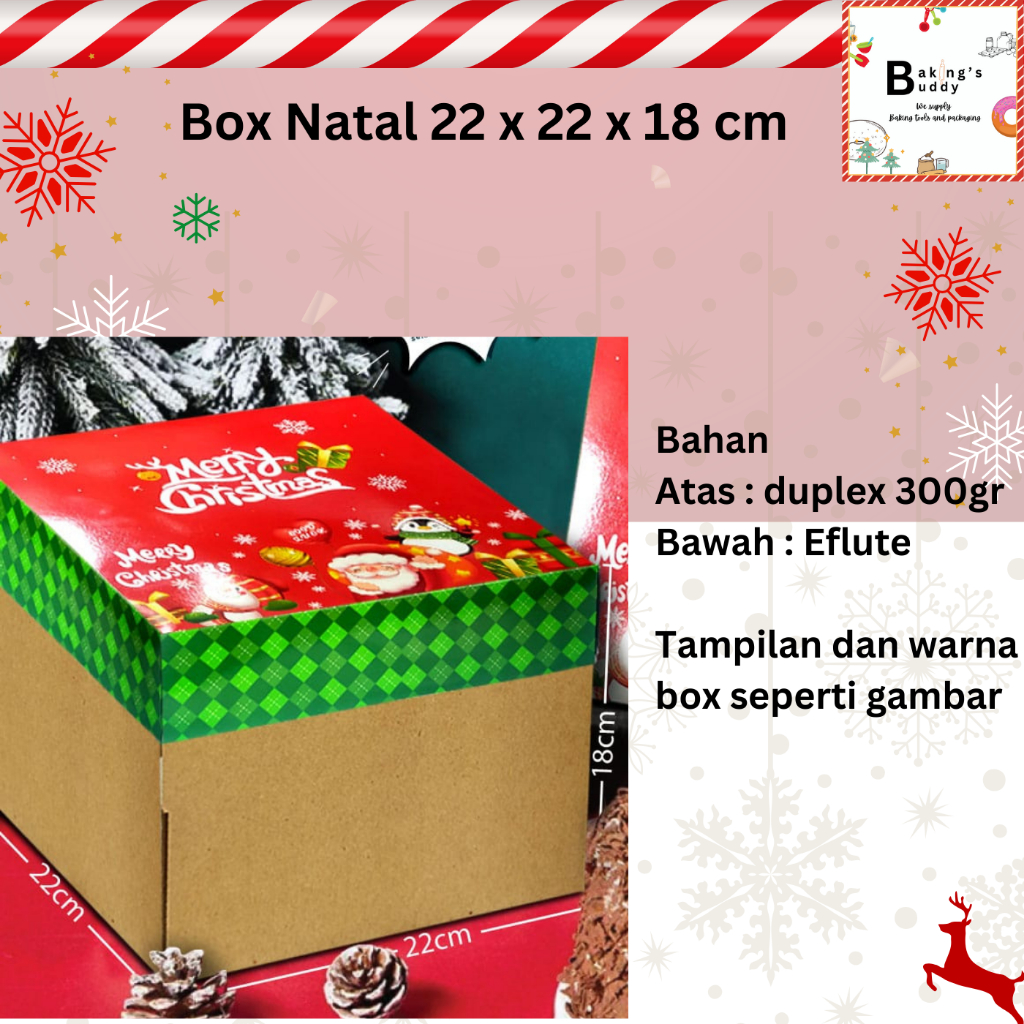 

Box Kotak Dus Natal Tinggi 22x22x18 cm