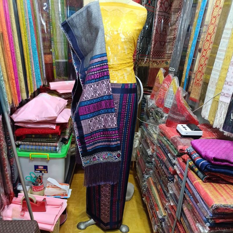 SONGKET PALEMBANG Motif Tumtuman +Songket Mesin Bordir