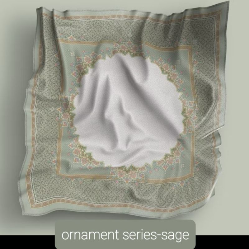 HIJAB MOTIF YS SEGI EMPAT VOAL PREMIUM series ornament warna sage green
