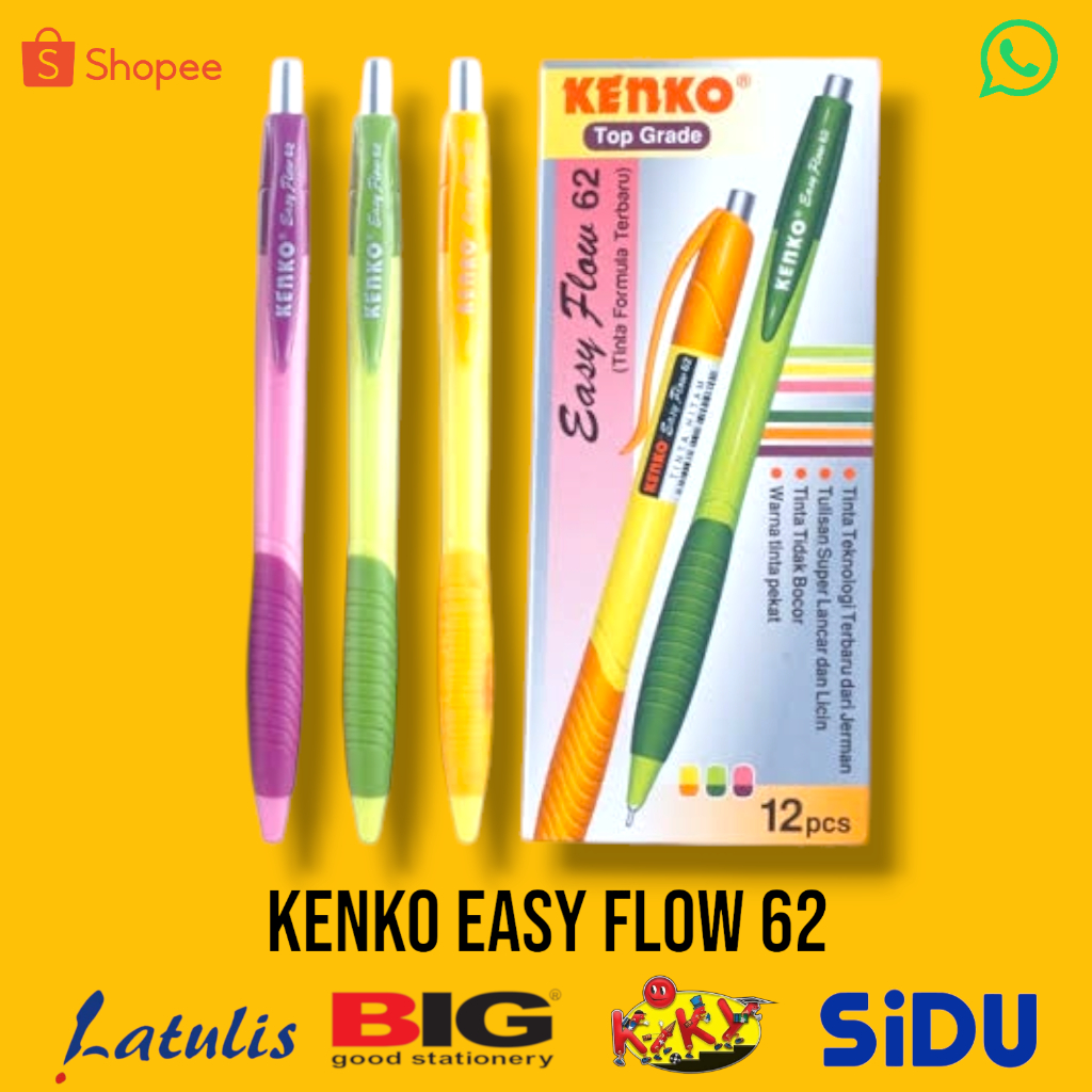 

Kenko Ballpen Easy Flow 62 ( Warna Hitam )