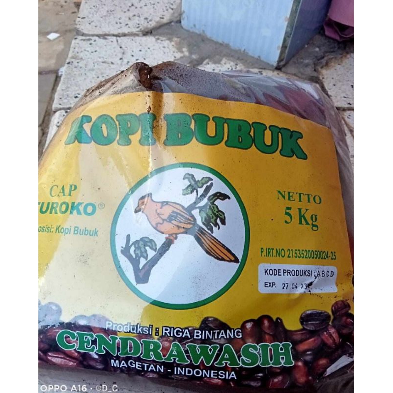 

kopi bubuk hitam merk cendrawasih kemasan 5kg