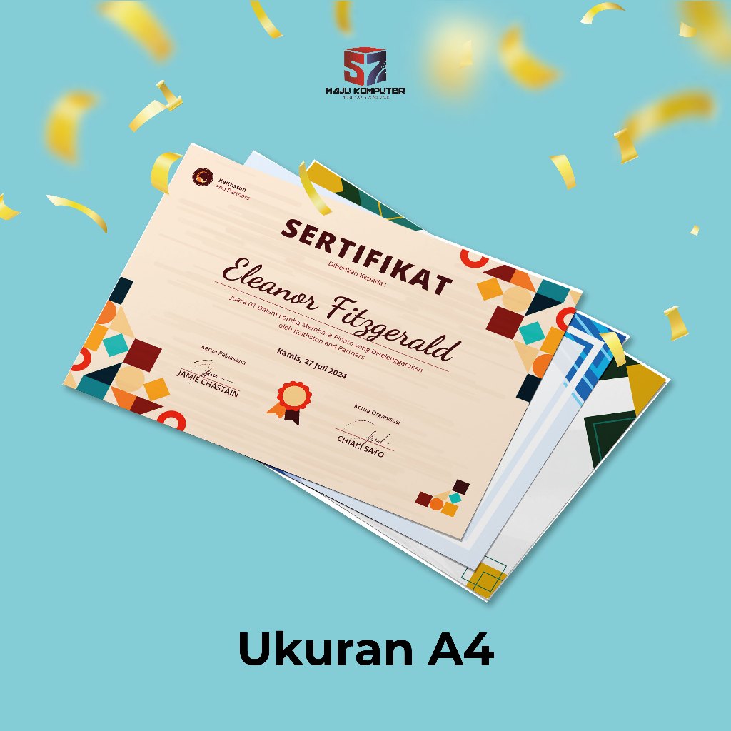 

CETAK SERTIFIKAT BAHAN GLOSY KERTAS ART CARTON