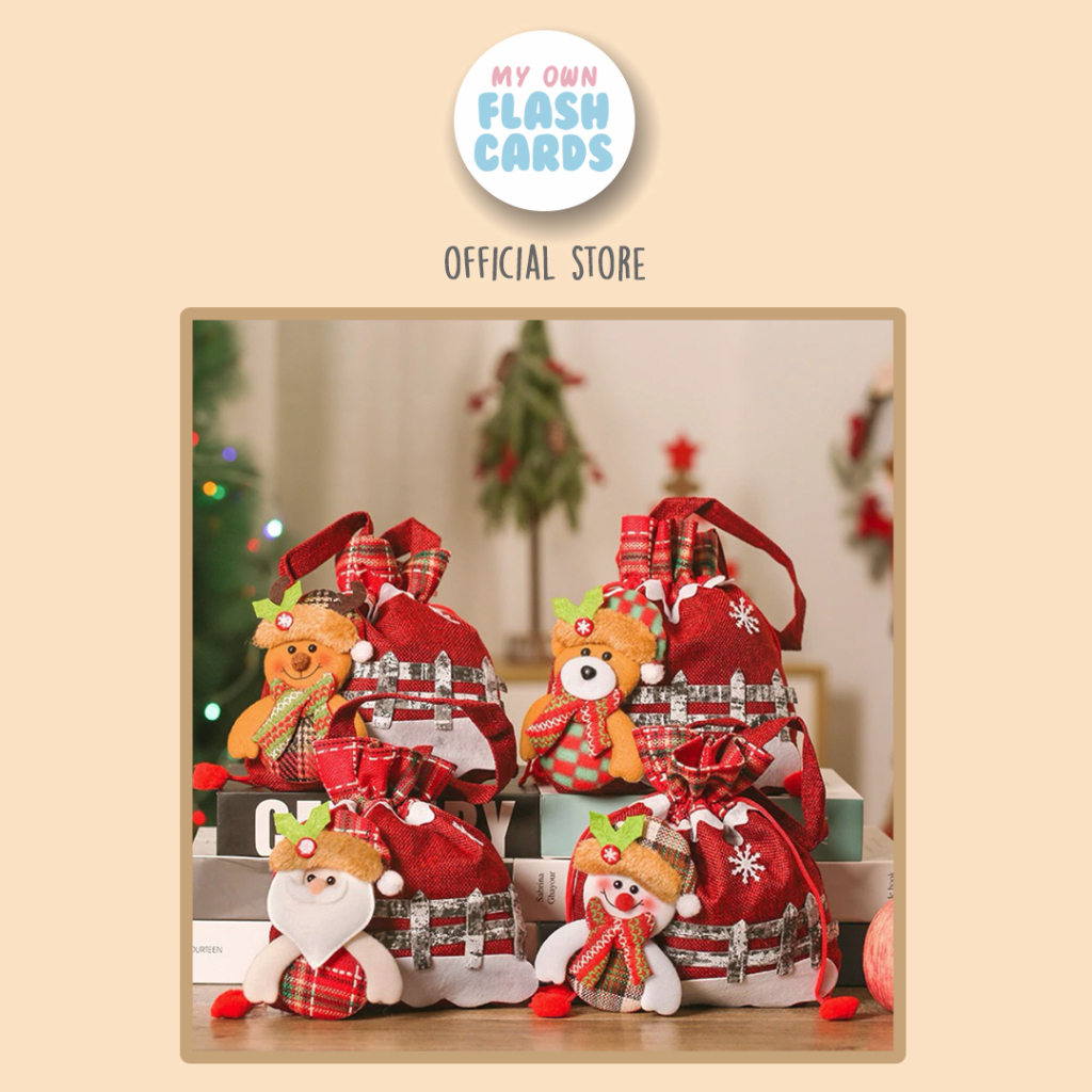 

Apple Bag Christmas Drawstring Bag XM050 Tas Serut Natal Bahan Linen Souvenir Hampers Xmas