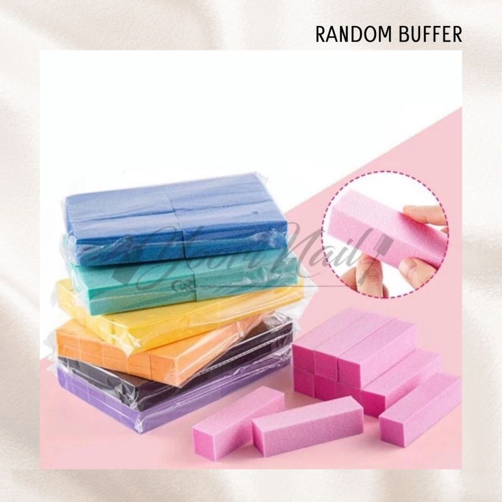 Random buffer sanding buffer nail art gel buffer kasar kikir kuku sponge buffer nail art buffer