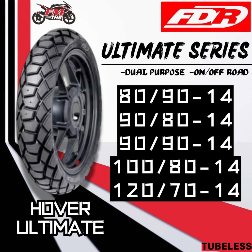 Ban FDR Hover Ultimate Dual Purpose Ring 14 Tubeless - Ban Motor Ring 14 Tubles (Pilih Ukuran)