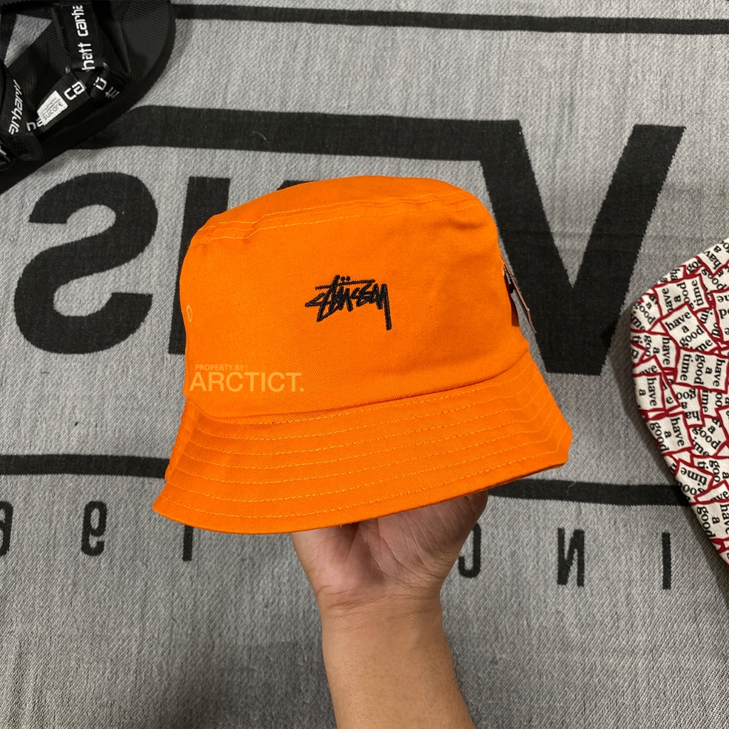 STUSSY STOCK BUCKET HAT - ORANGE | ORIGINAL