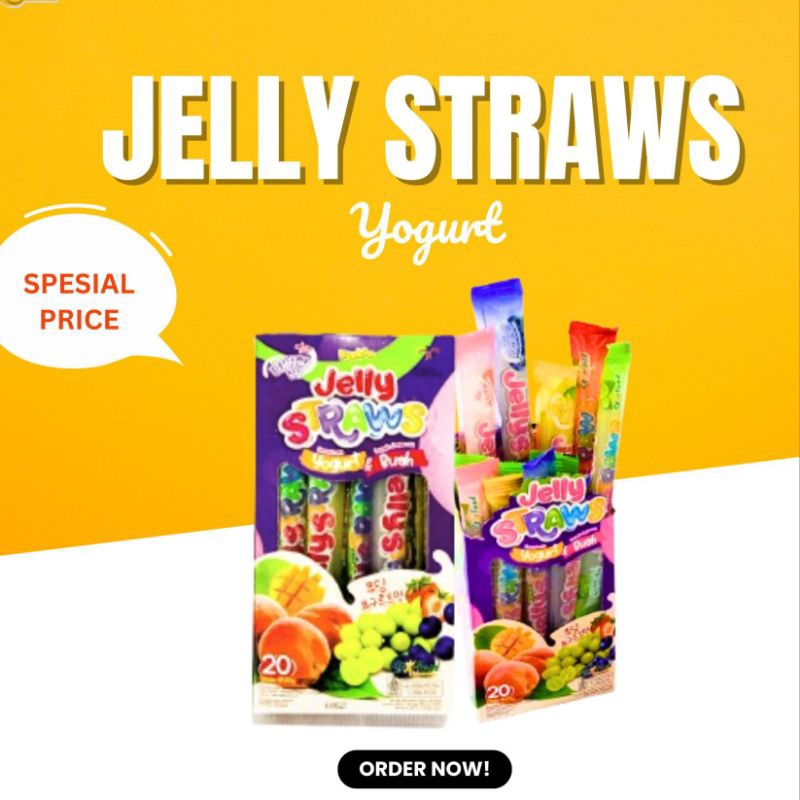 

Jelly straws rasa yogurt dan buah isi 20