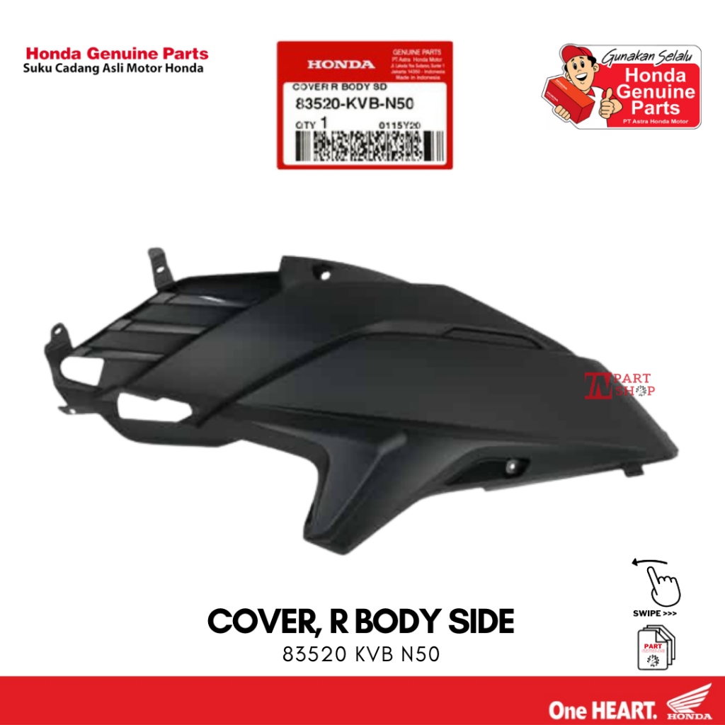 Sambungan Body Kanan (Cover Right Body Side) -Vario 110 Tehcno / 83520-KVB-N50
