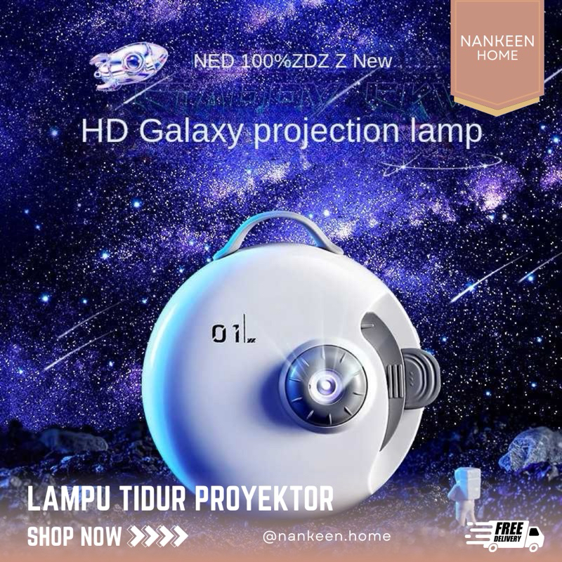 nankeen - Lampu Tidur Proyektor Galaxy/Lampu Tidur Anak/Lampu Tidur Proyektor Galaxy 32 Pattern Blue
