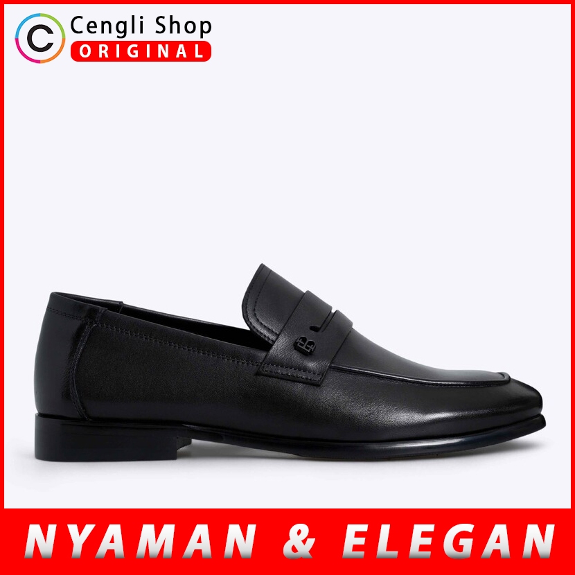 SEPATU KULIT EVERBEST PRIA KERJA KANTOR PESTA FORMAL SLIP ON BRANDED ORIGINAL ASLI ORI HITAM BLACK E