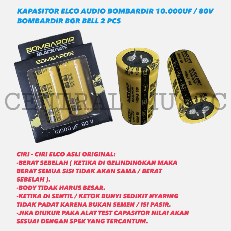 KAPASITOR ELCO AUDIO BOMBARDIR 10.000UF / 80V BOMBARDIR BGR BELL 2PCS