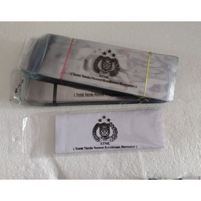 

Sampul plastik STNK Sablon Polos 1 Pack isi 100 Pcs