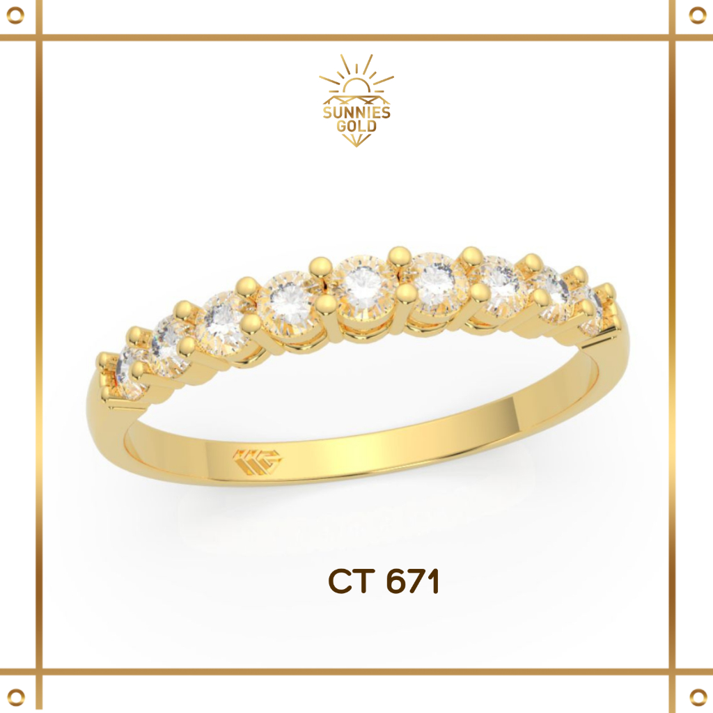 CINCIN LISTRING EMAS KADAR 6K DAN 8K CINCIN FULL PERMATA LIST ELEGANT - CT 671