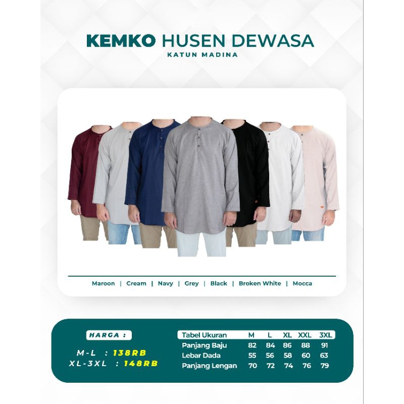 KEMEJA KOKO HUSEN DEWASA - Kemko Husen Dewasa