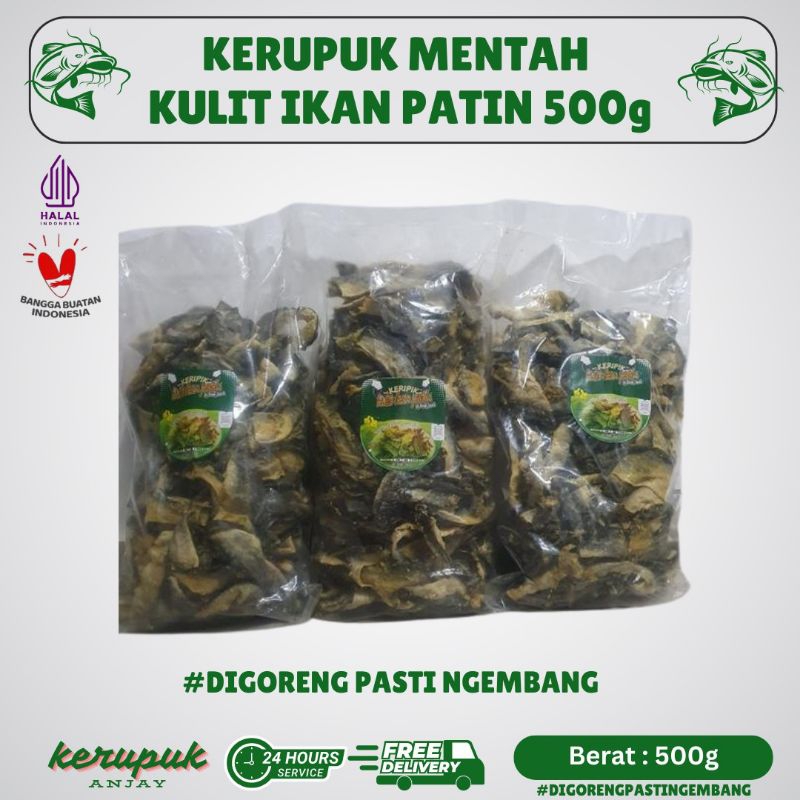 

Kerupuk mentah kulit ikan patin isi 500g murah meriah