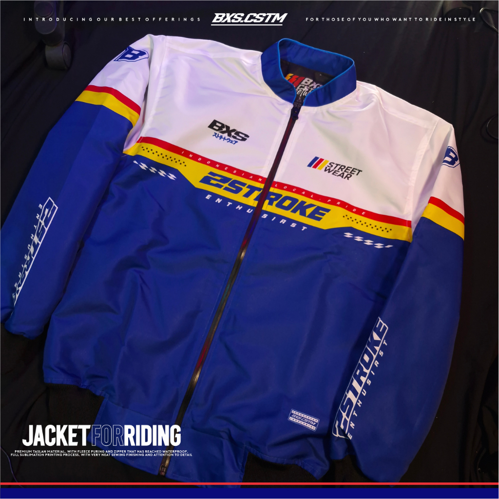 JAKET 2TAK JACKET MOTOR 2STROKE FULL PRINTING UNTUK TOURING SUNMORI RIDING ORIGINAL BXS CUSTOM