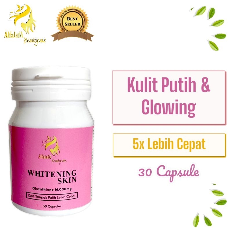 AlfalafA Whitening Skin | Kapsul Pemutih Badan 5x Lebih Cepat Obat Pemutih Badan Whitening Skin Coll