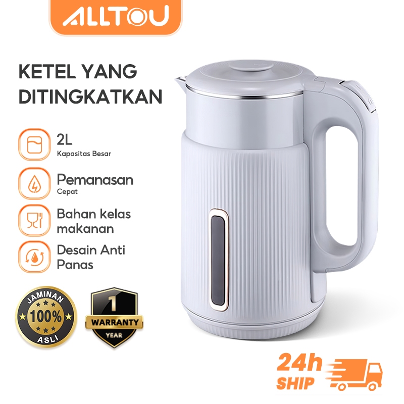 Alltou Panci Listrik Serbaguna 2L Stainless Steel 2L Abu-abu