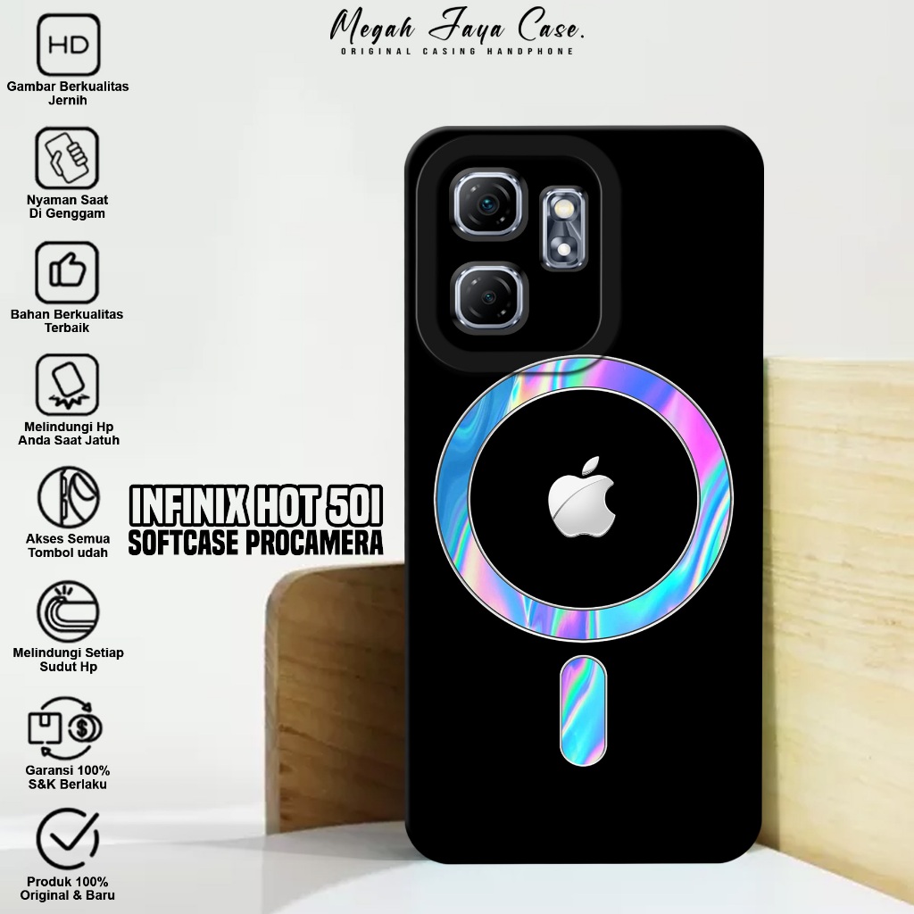 Softcase Infinix Hot 50i - Case Hp Hp Infinix Hot 50i Motif Logo Magsafe - Silikon Hp Infinix Hot 50