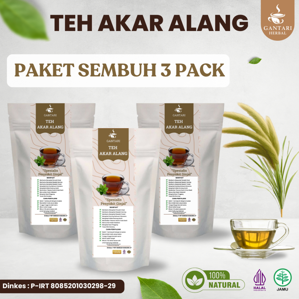 

Gantari Teh Akar Alang Paket 3 Pack | Bantu Gagal Ginjal Detox Ginjal Kencing Netes, Berbusa