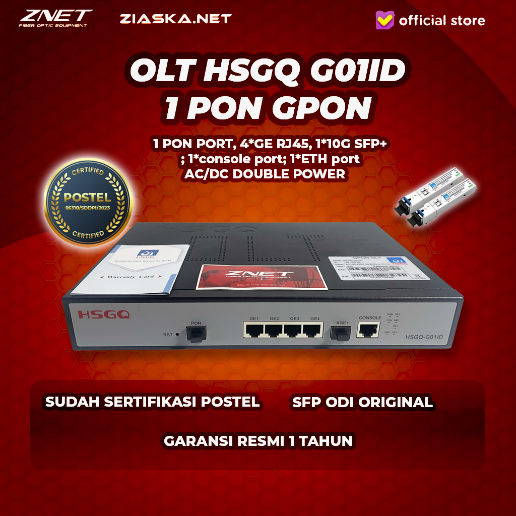 OLT HSGQ 1 Port GPON Mini OLT G01ID INCLUDE SFP 7DB