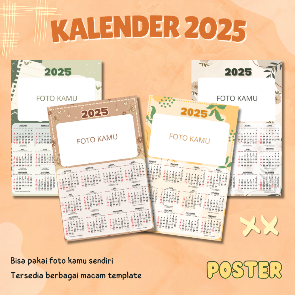 

[12 Bulanan A3+] PART 5 Kalender Dinding 2025 Kalender 12 Bulanan Custom Murah Kalender Poster