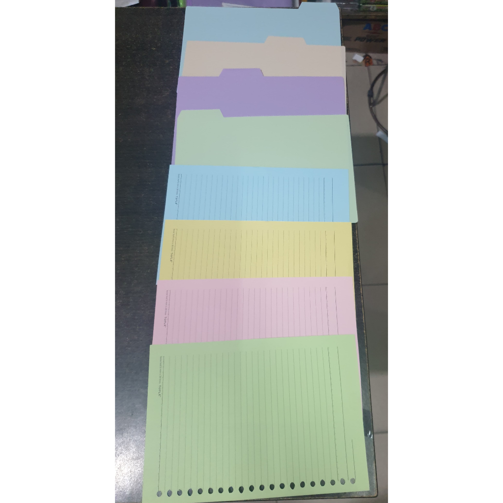 

Index Divider A5 Pembatas Loose Leaf TOPLA - Pembatas Binder Plastik Warna Pastel DV-101