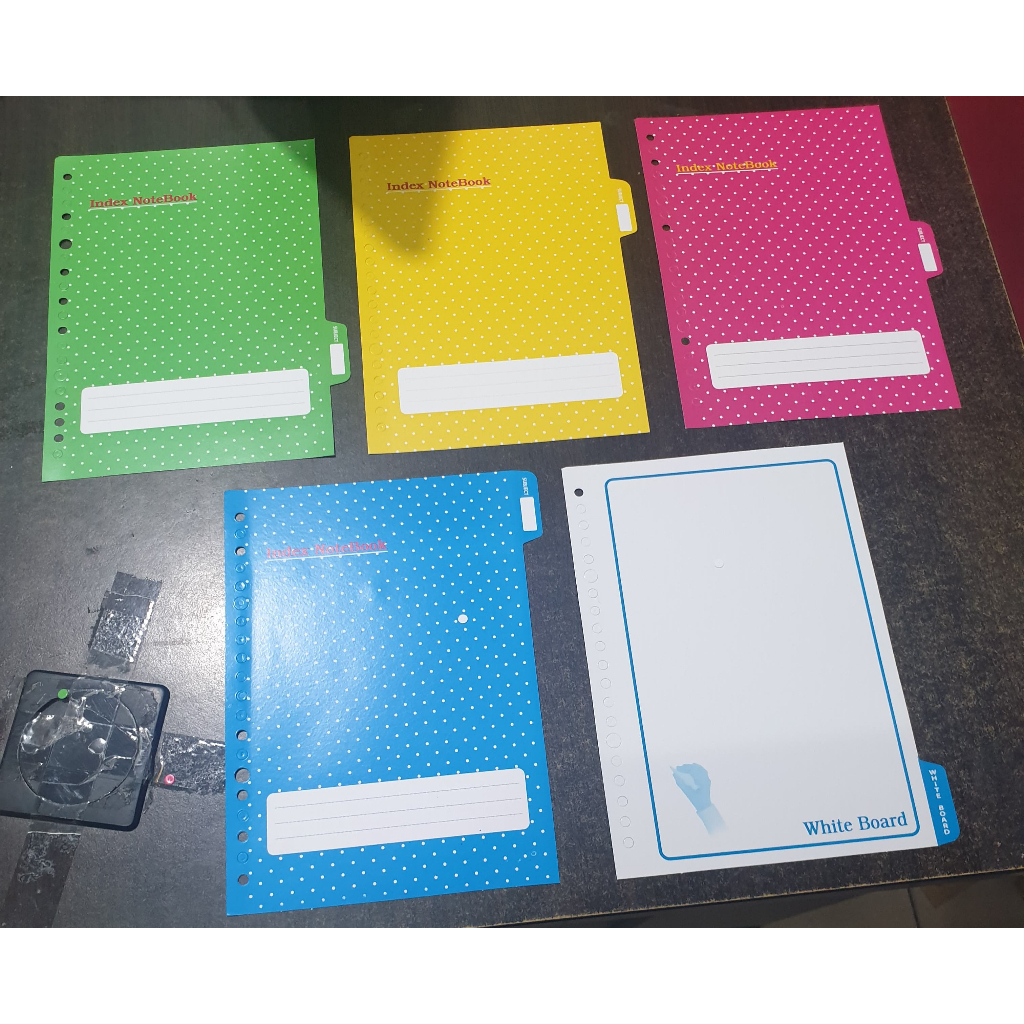 

12 SET Index Notebook A5 Kertas Pembatas Loose Leaf - Pembatas Binder Warna Terang Murah