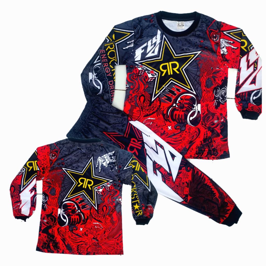 Jersey balap sepeda setelan motor cross jerseY balap motor anak size 9-12t/setelan cross anak/baju m