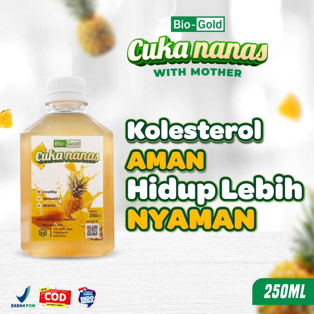 

Bio Gold - Cuka Nanas 250 ml With Mother Bantu Mengatasi Kolesterol Mengurangi Lemak Berlebih