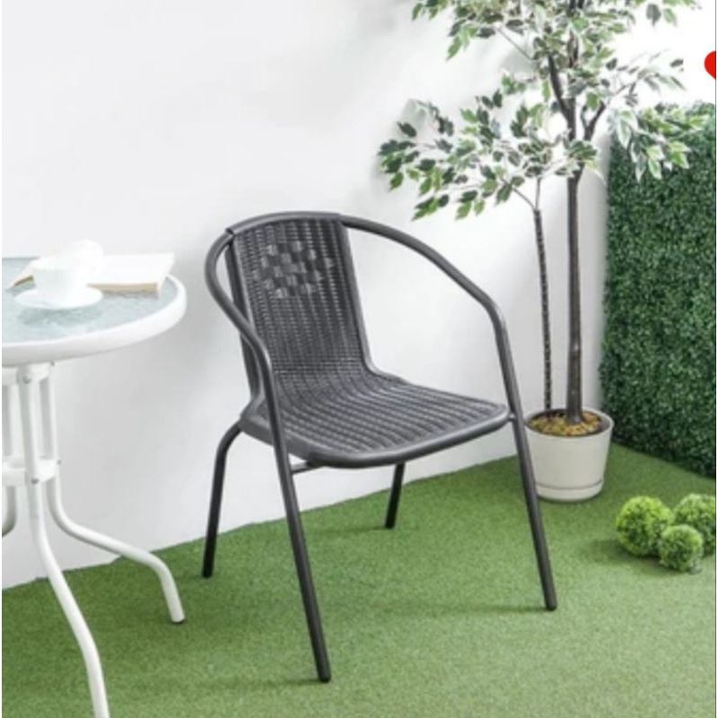 Soleil Kursi Teras Besi Anyaman Plastik Rotan