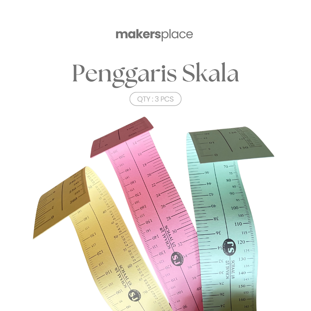 

MAKERSPLACE Penggaris Skala 3 pcs Penggaris Pecah Pola Skala Penggaris Kertas