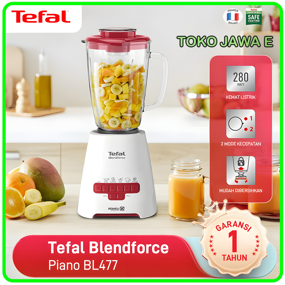 BLENDER PREMIUM TEFAL PIANO BL477 Blender Serbaguna Kapasitas 2 Liter - ORIGINAL TEFAL 100%